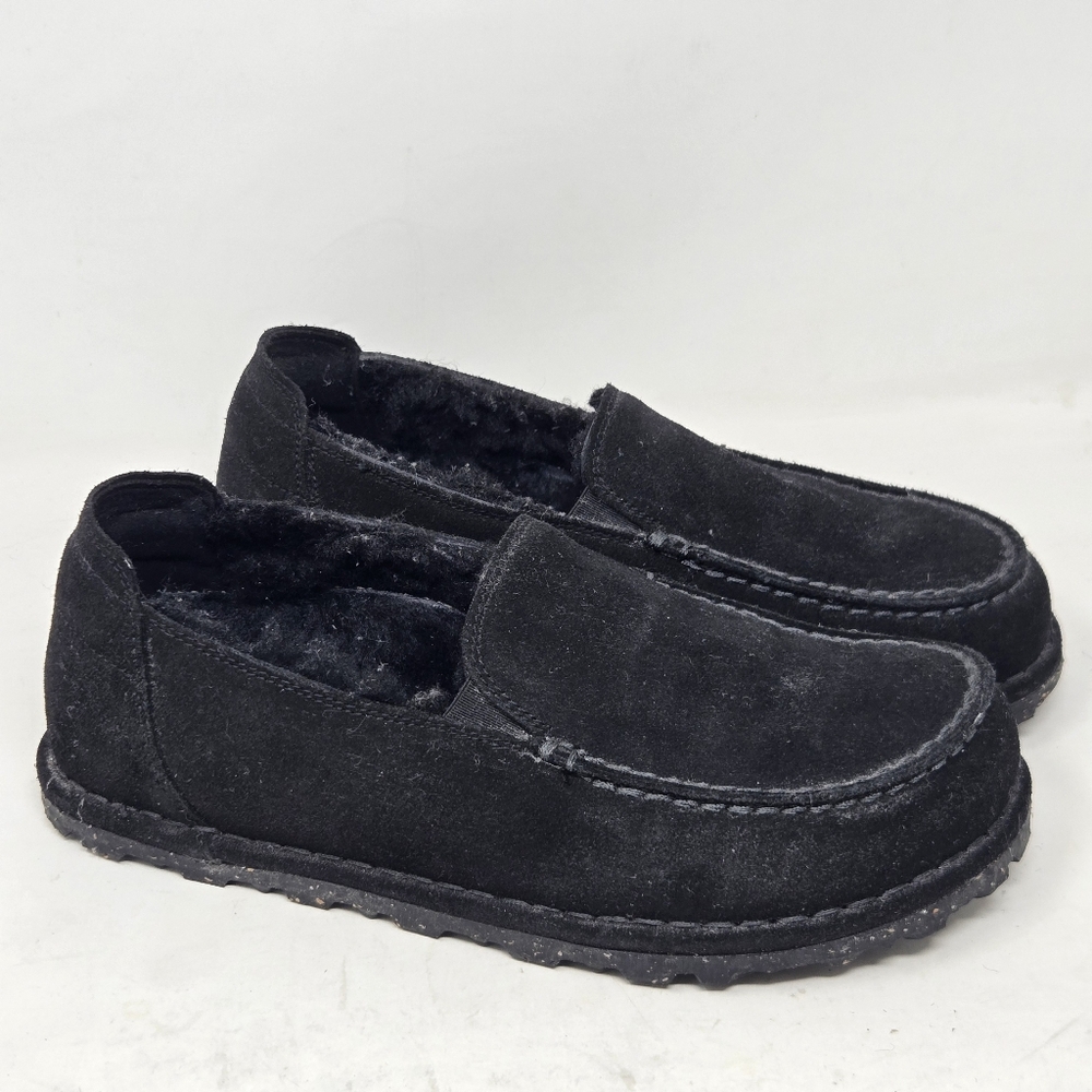 BIRKENSTOCK‎ Utti Suede Shearling Black  36 S | US 5-5.5 Slip On Loafer Moccasin